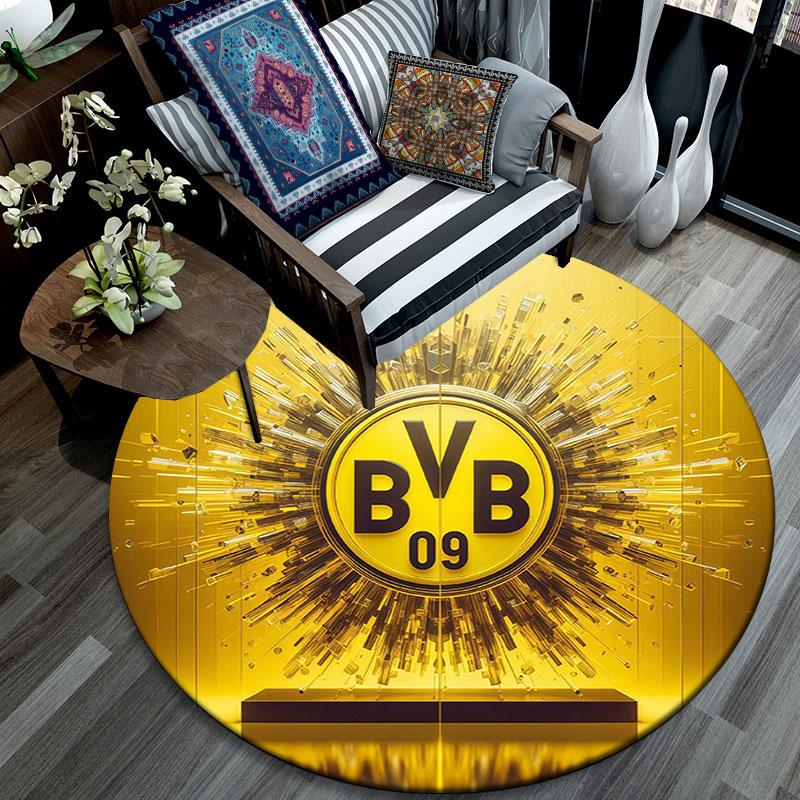 Borussia Dortmund2,Runder Teppich,Teppich für Wohnzimmer Schlafzimmer Sofa Spielzimmer Dekor,Rutschfeste Bodenmatte