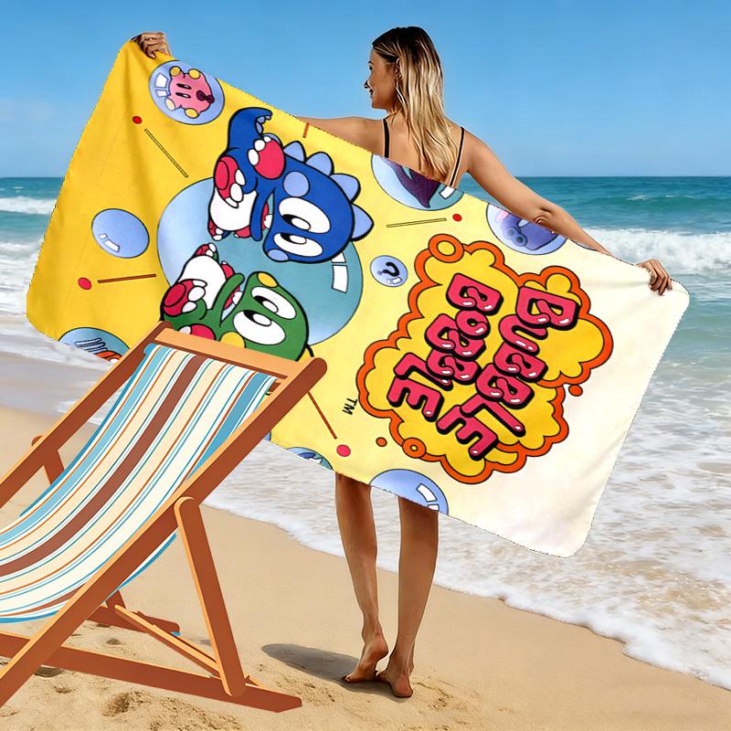 Bubble Bobble 2D Flat Print Beach Towel, Large Soft Quick Dry Towel for Beach Camping SwimmingXSTJ0915458