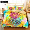 Set Copripiumino Ananas Misura Queen Microfibra Bambino Colorato Ananas Set Biancheria da Letto Singolo Tema Frutta Hello Summer Copripiumino