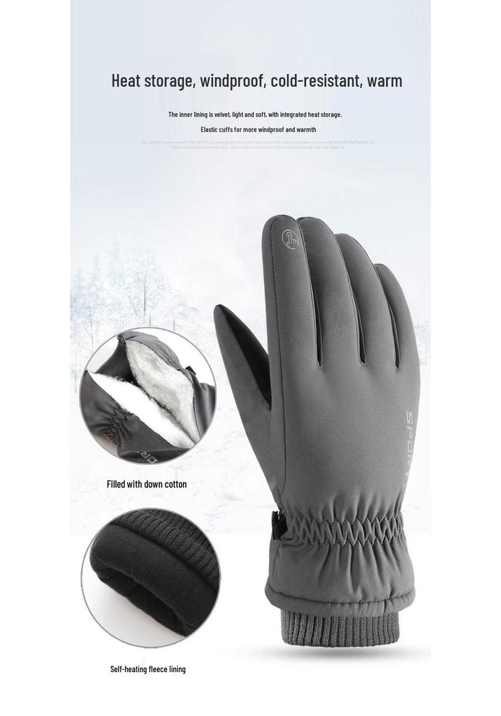Winter Windproof Touchscreen Ski & Cycling Gloves - Warm, Anti-slip, Velvet-lined for Men & Women