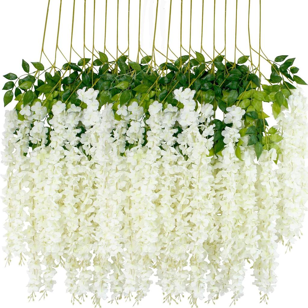 12PCS Artificial Flowers Rattan Home Festival Wedding Celebration Party Outdoor Garden Wall Garland DIY Gift Box Decor Accessory