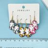 3 Pairs Unique Animal Earrings Set Hanging Tail Cat Ear Rings Women Girls Ears Accessory Fashionable Ear Studs Ornament