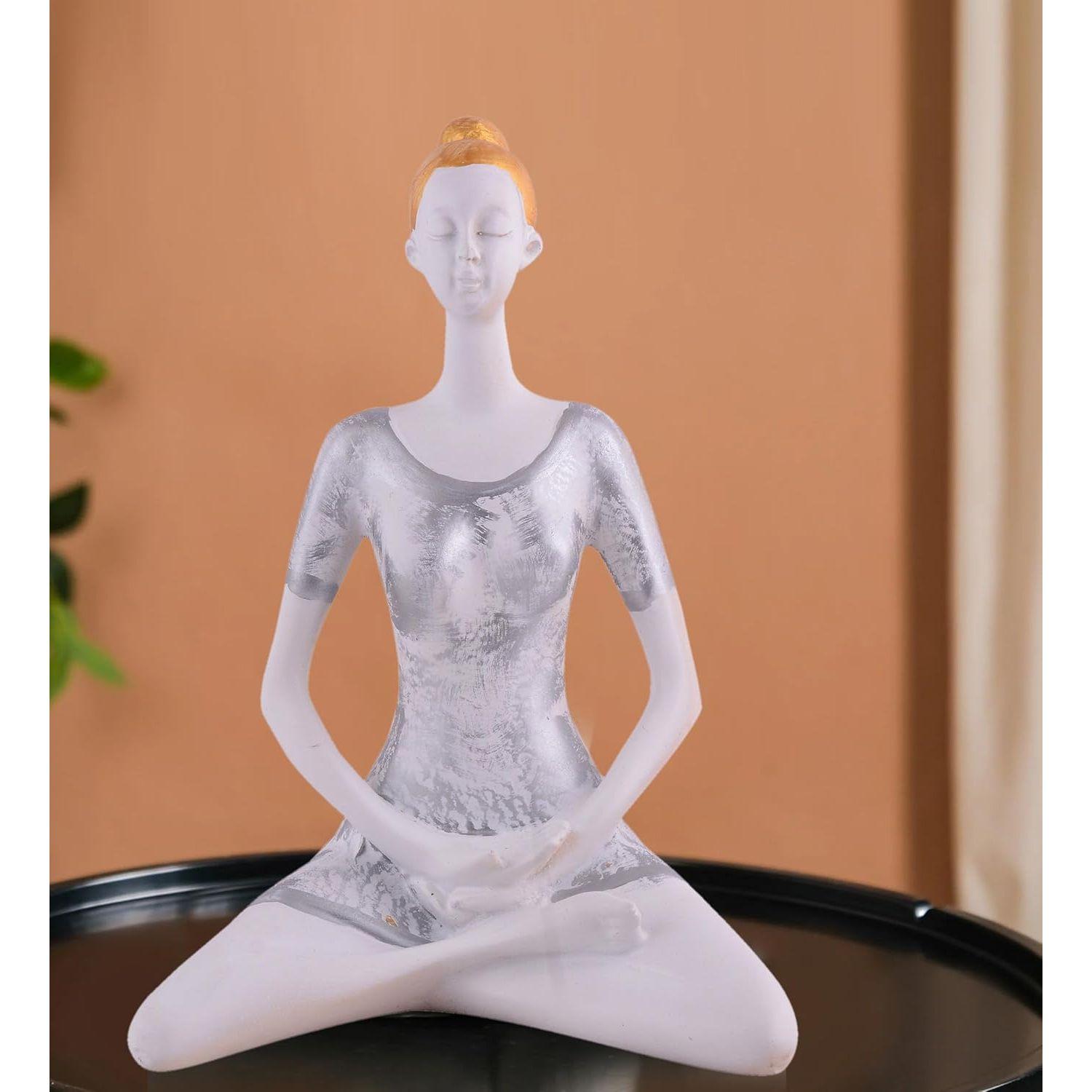 

Yoga Lady Home & Office Decor Resin Fantasy Showpiece ,Multicolor