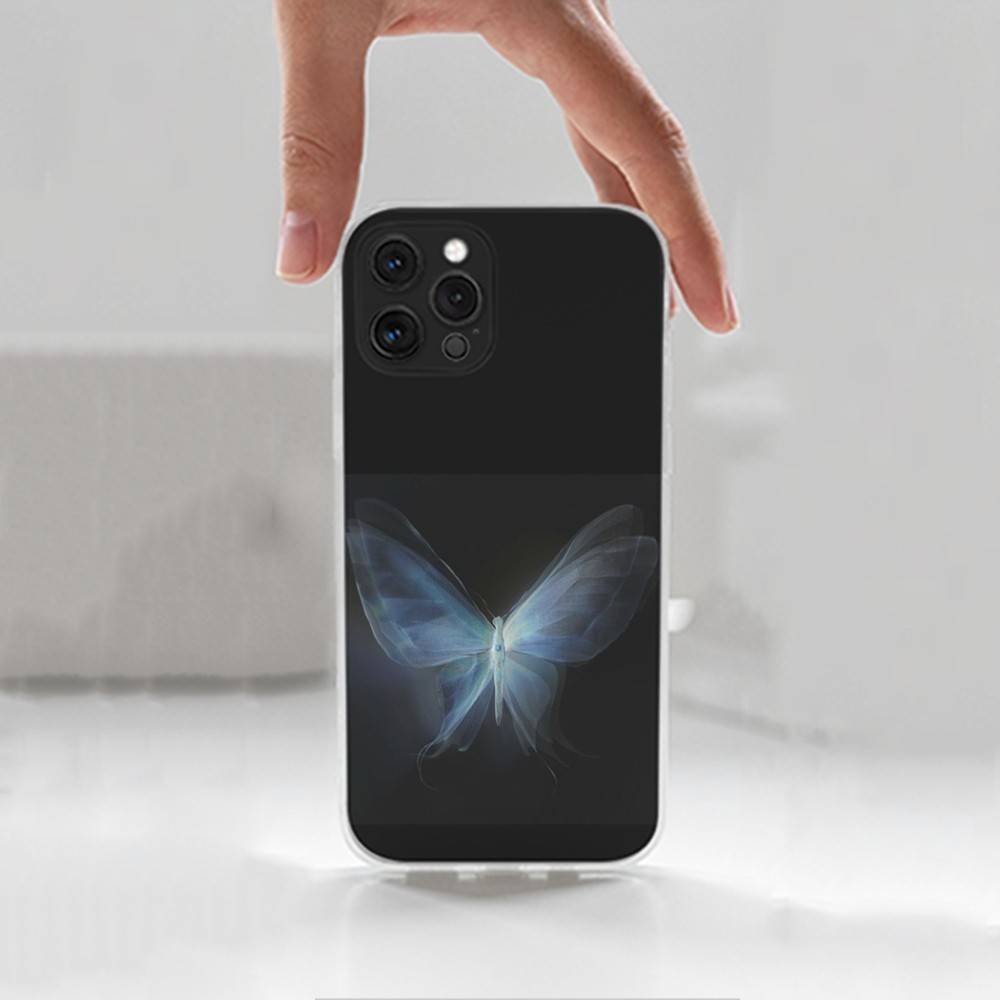 Ins Retro Butterfly Phone Case For iPhone,14,13,12,15,Pro,Max,Plus,11,17,16,X,XS,XR,SE,Mini Transparent Soft Cover