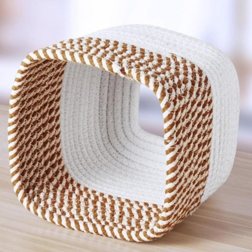 Hand-woven Minimalist Tissue Box Rustic Napkin Storage Box Storage Rack Woven Tissue Box  Vanity