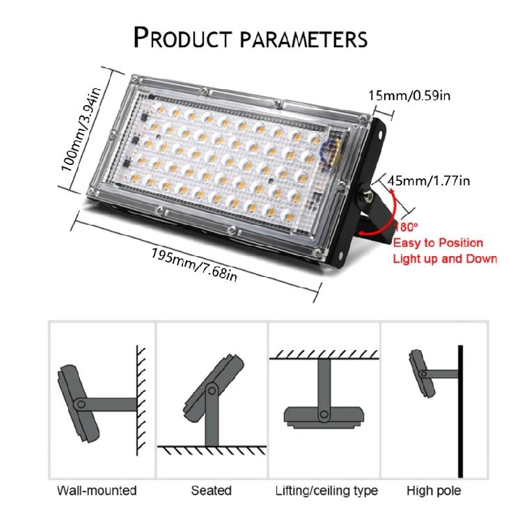 Outdoor Waterproof Garden Floodlight Practical 50W Reflector Street Floodlights