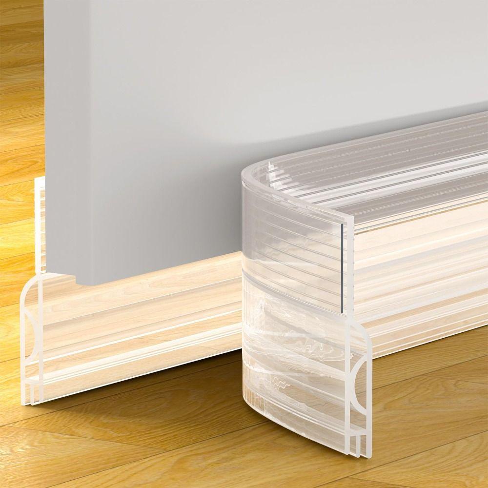 100cm Türzugluftstopper Schalldicht Selbstklebend Türbodendichtung Insektenschutz Transparenter Zugluftstopper
