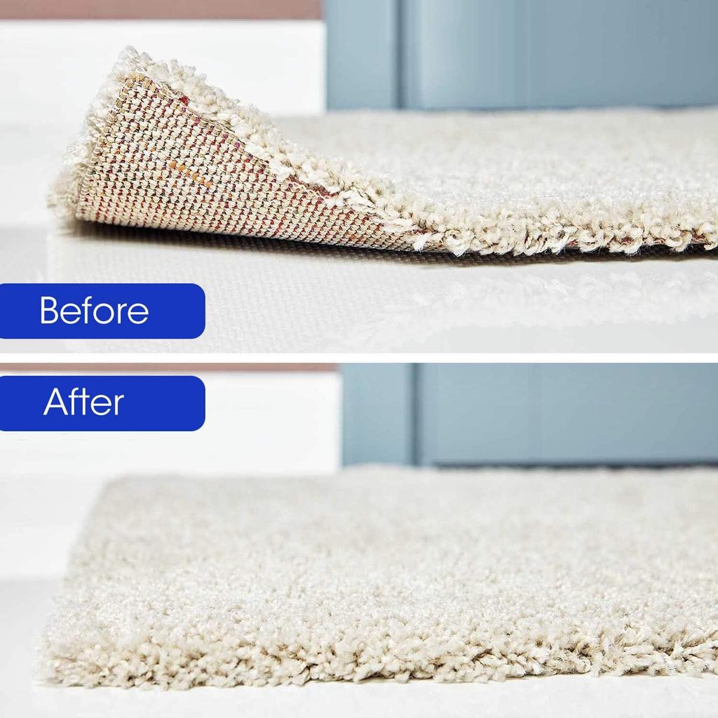 16 Pcs Rug Tape, Dual Sided Washable Removable Prevent Curling Rug Corner Holder, Keep Rug In Place Non Slip Adhesive Rug Stopper for Hardwood Floors