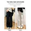 Women's White Wide-Leg Pants - Spring/Autumn 2025, Loose Cotton-Linen Denim, Floor-Length Casual Style