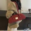 Simple Suede Baguette Bag Fashionable New Versatile Underarm Bag Retro Wind Matte New Shoulder Bag Women's Bag