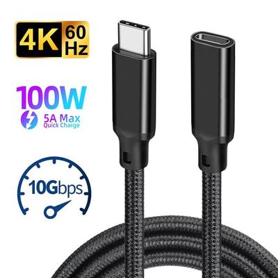 Cavo di prolunga USB C maschio a femmina tipo C USB3.2 Gen2 10 Gbps 100 W cavo di prolunga di ricarica rapida per MacBook Pro Samsung Xiaomi