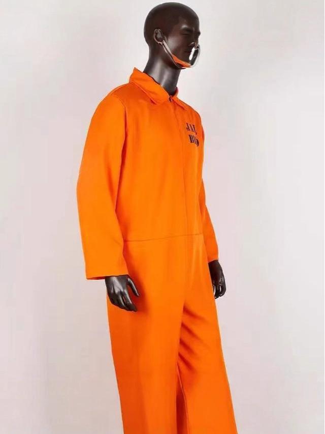 Halloween Cosplay Prisoner Costume: Unisex Orange Jumpsuit for Role Play & Stage Performance