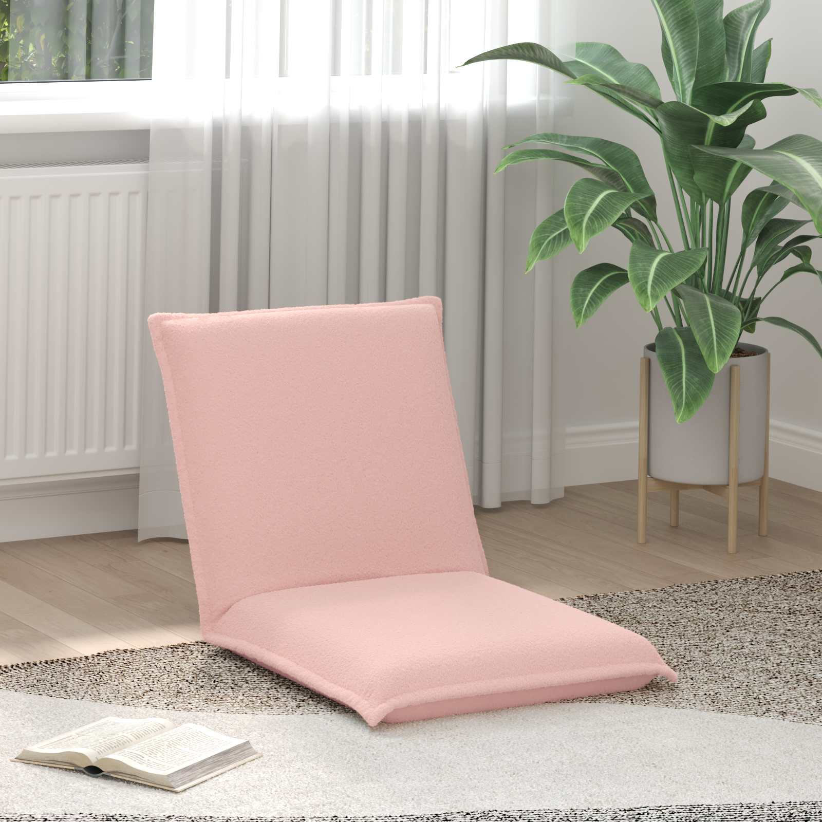 Verstellbarer Hocker Rosa Kunst-Schaffell