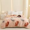 High Quality Warm Floral Printed Blanket Cozy Double-Layer Thick Sofa Blanket for Home Flannel Bed Sheets for Autumn and Winter