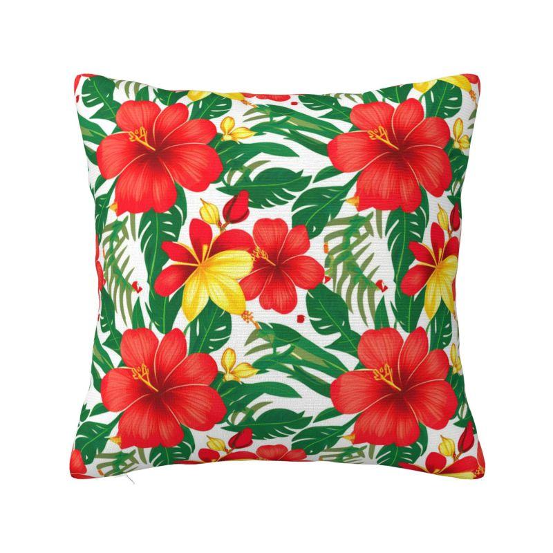Hawaii Floral Tropical Flowers Leaves Cushion Cover x cm Polyester Throw Pillow Case Home Decoration Bedding Pillowcase