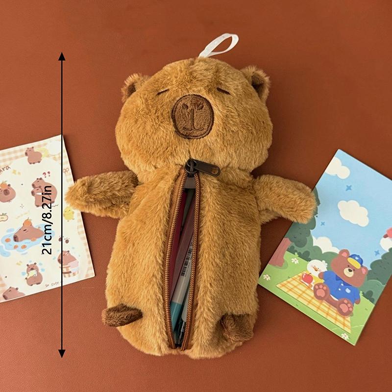 1Pc süße Plüsch Capybara Bleistift Aufbewahrungstasche Cartoon Tier Stift Fall Multifunktions große Kapazität Briefpapier Beutel