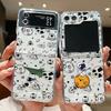 Süßes Astronautenmuster Metallverschluss Handyhülle Für Samsung Galaxy Z Flip 6 5 4 3 Flip6 Flip5 Flip4 Faltbare Weiche Silikonhülle