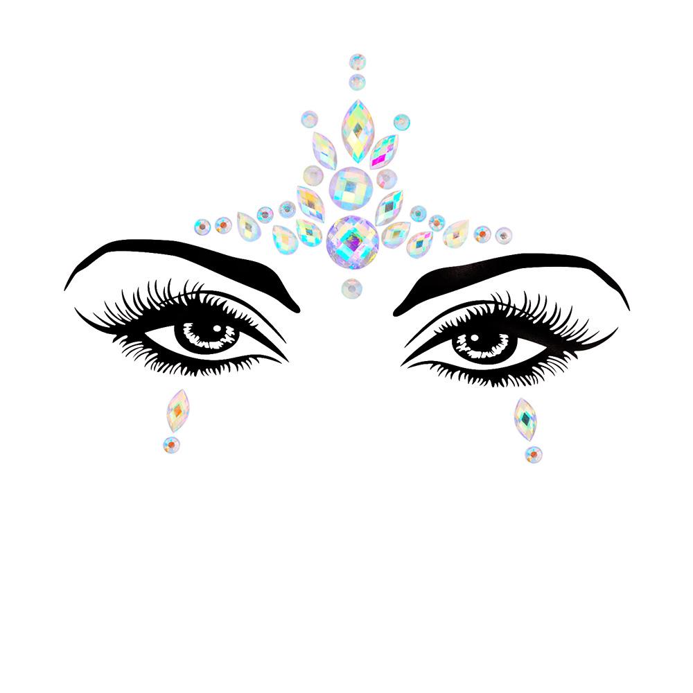 Crystal Tattoo Sticker Glitter Eyeliner Eyebrow Makeup Face Eyes Diamond Temporary Tattoo Rock Rhinestone 3D Eyeliner Stickers