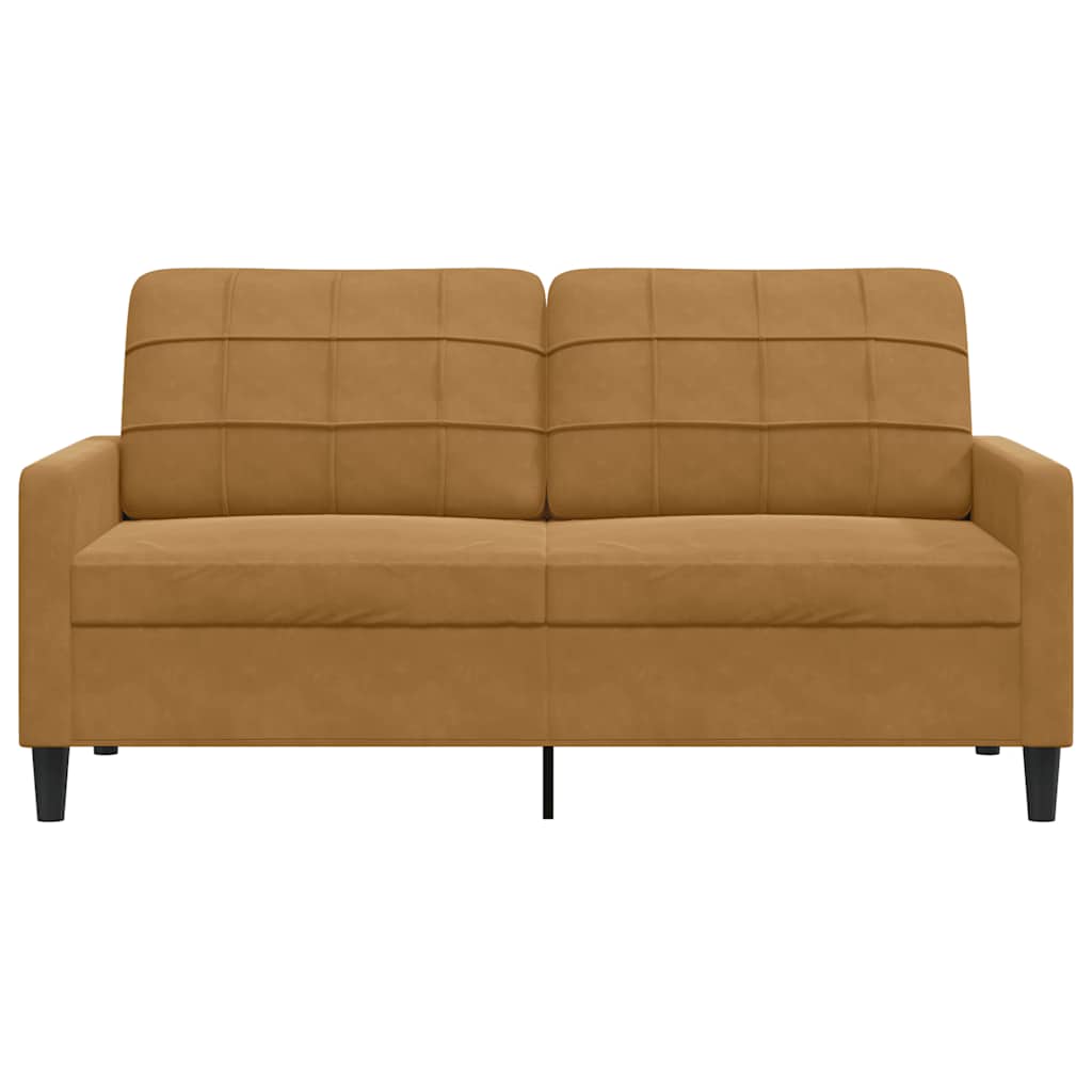 2 Seater Sofa Brown 140 cm Velvet
