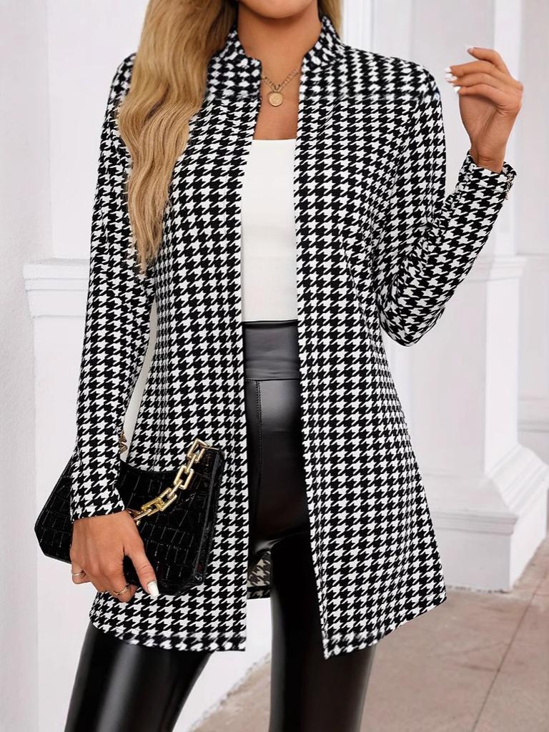 Neue Saison Frühling/Herbst Damen Oversized Kariert Bedruckter Blazer Kleine Weste