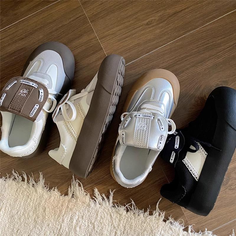 

Женская обувь Ins Новые повседневные кроссовки в стиле ретро на толстой подошве