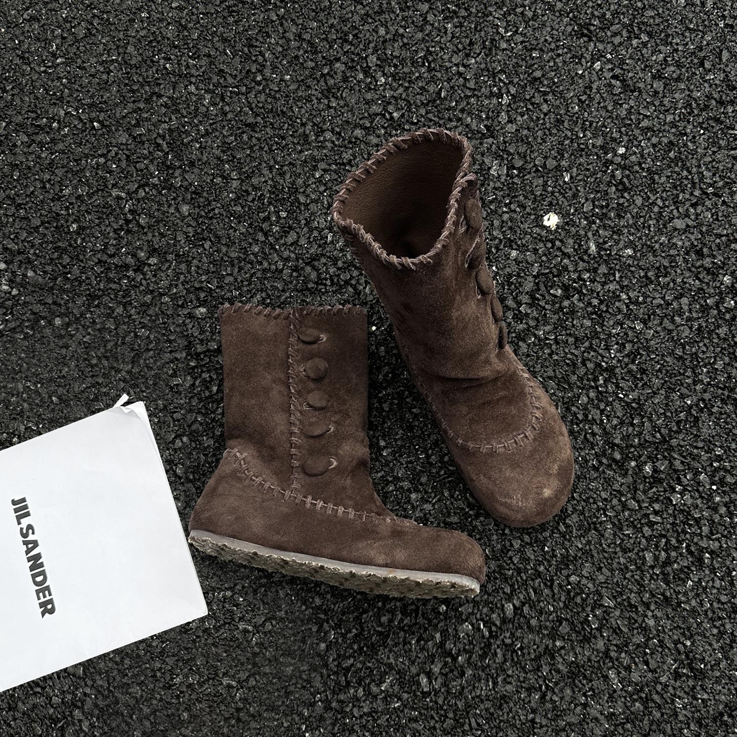 

Brown Martin boots women s 2025 new autumn leather wasteland wind flat-bottomed short boots retro grassland boots women s summer 35