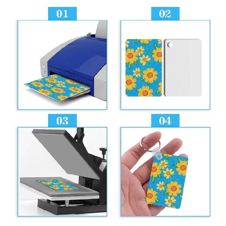 200Pieces Sublimation Blanks for DIY Keychain Craft Ornament with Tassel