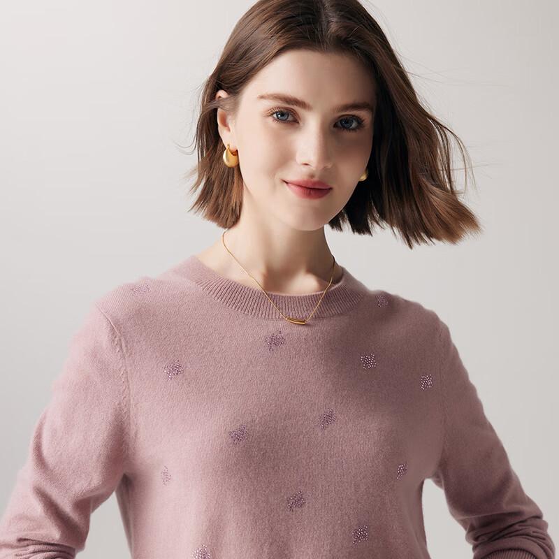 Palo Women's 100% Cashmere Jacquard Round Neck Sweater