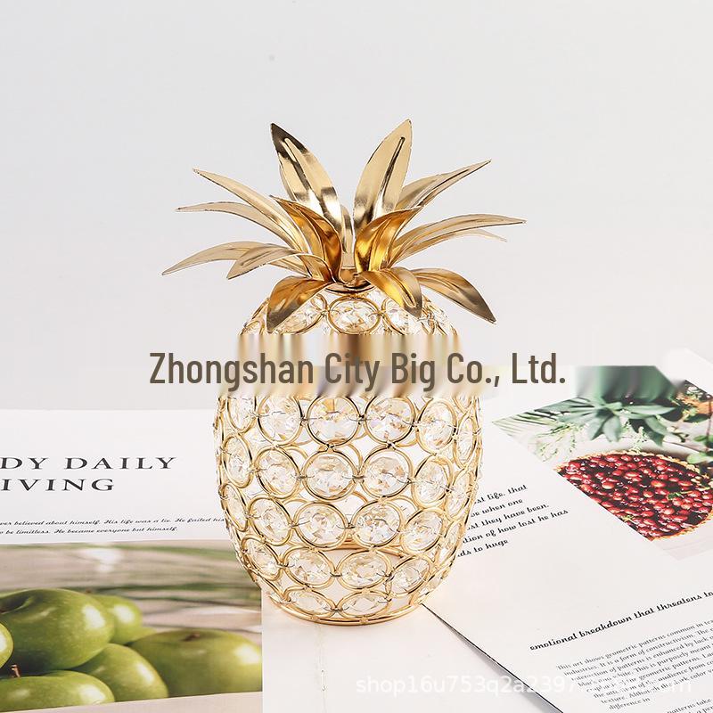 European Style Crystal Apple, Pear & Pineapple Ornaments for Home Decor