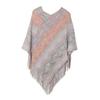 Spring and Autumn V-neck Fringe Knitted Shawl