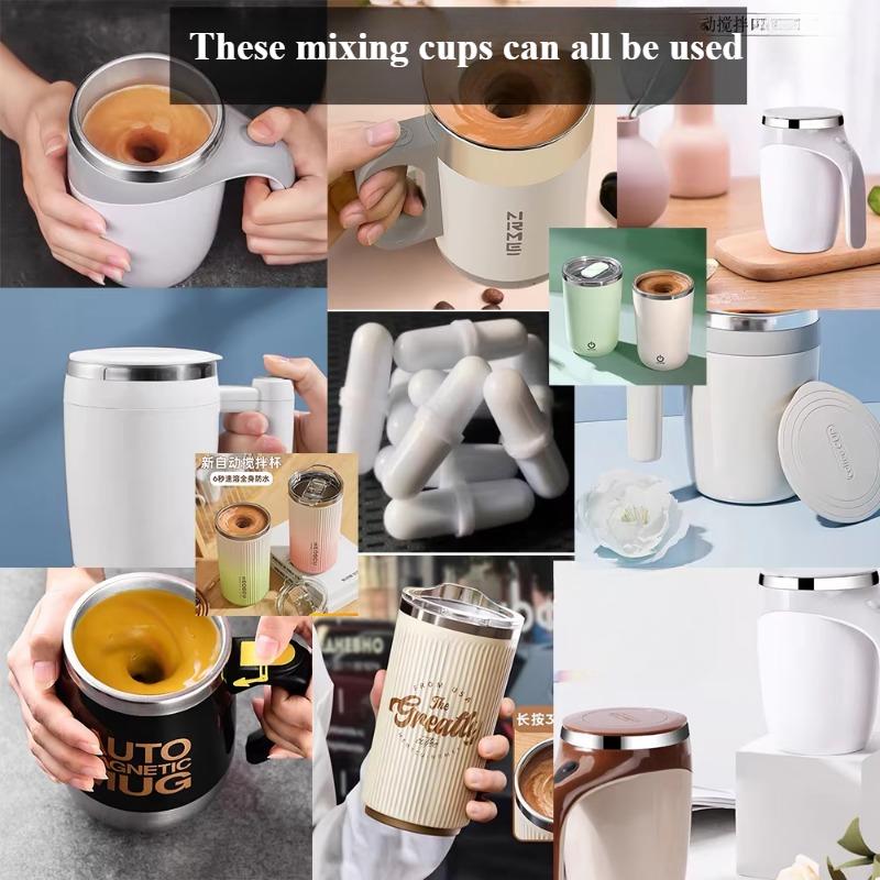 10 Piece Set of Automatic Stirring Cup Magnetized Circular Capsule Portable Cup Rotating Wheel Coffee Cup Magnetic Stirrer