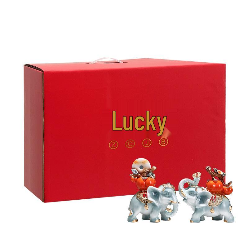 Wishful Elephant Ornaments: Bring Wealth & Fortune To Your Home Décor, Perfect for Entrance, TV Cabinet, Living Room, or Housewarming Gift