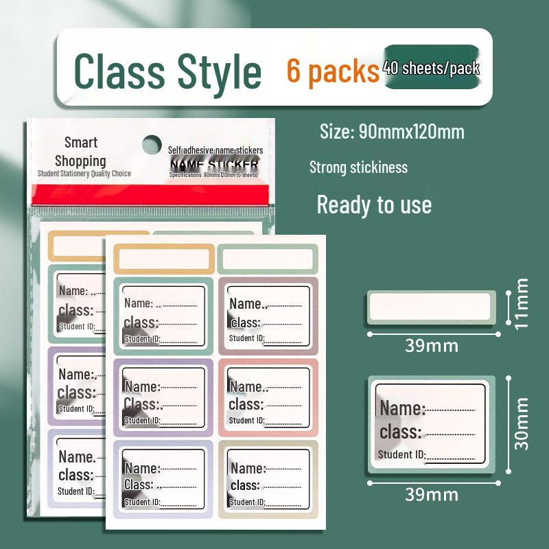 Self-Adhesive Name Stickers: Book, Water Bottle & Kindergarten Labels for Elementary Students