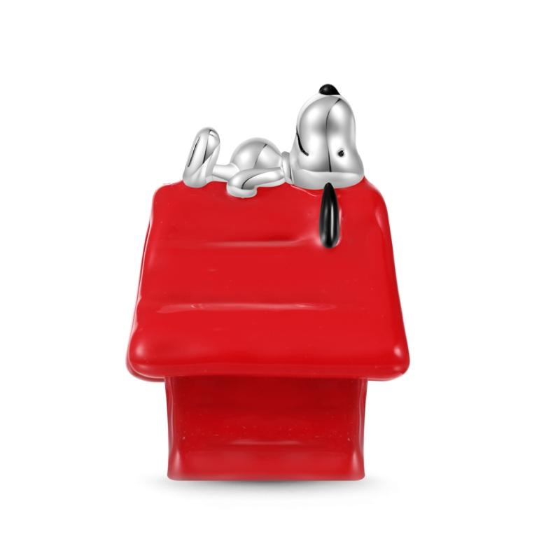 New 925 Silver Cartoon Snoopy Mickey Minnie Clip Charms Beads Fit DIY Bracelets Women Jewelry Gifts