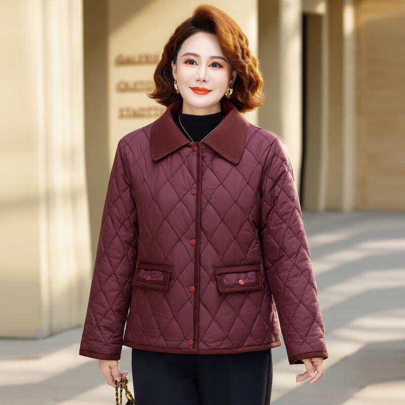 Middle-Aged Women's Winter Warm Fleece-Lined Short Jacket
