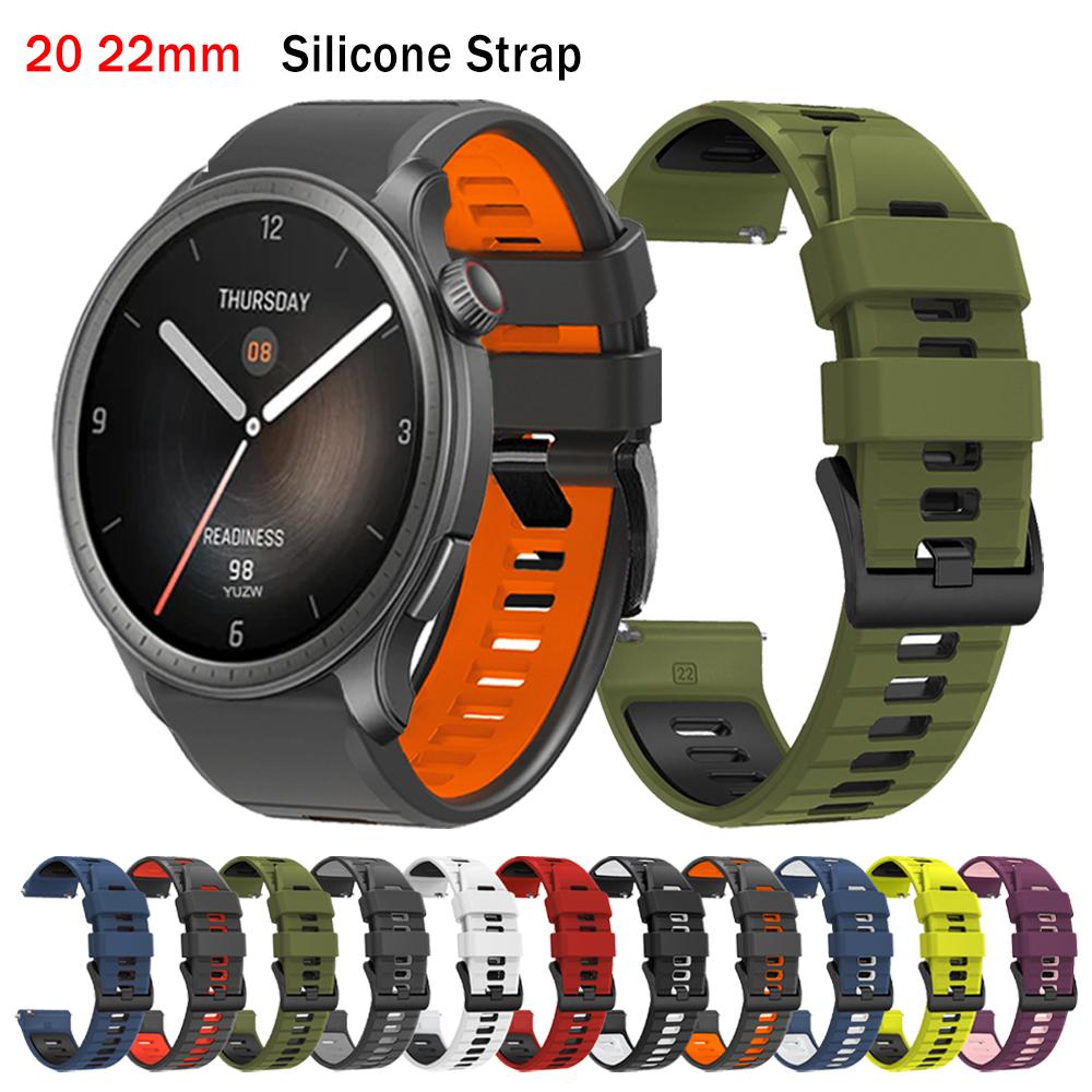 22 mm 20 mm Silikonarmband für Huami AMAZFIT GTR 4 3 Pro 47 mm Sportarmband AMAZFIT GTS 4 3 2e BIP 5 Armband Unisex Weiches Uhrenarmband