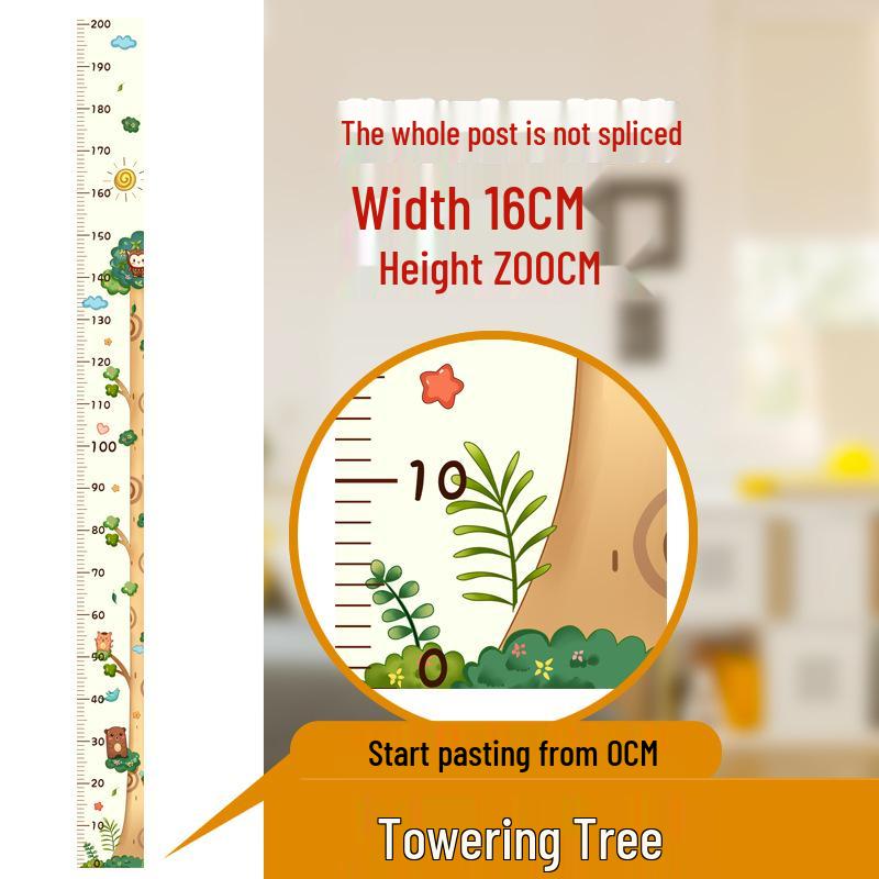 Removable Waterproof Cartoon Height Wall Sticker for Kids' Room