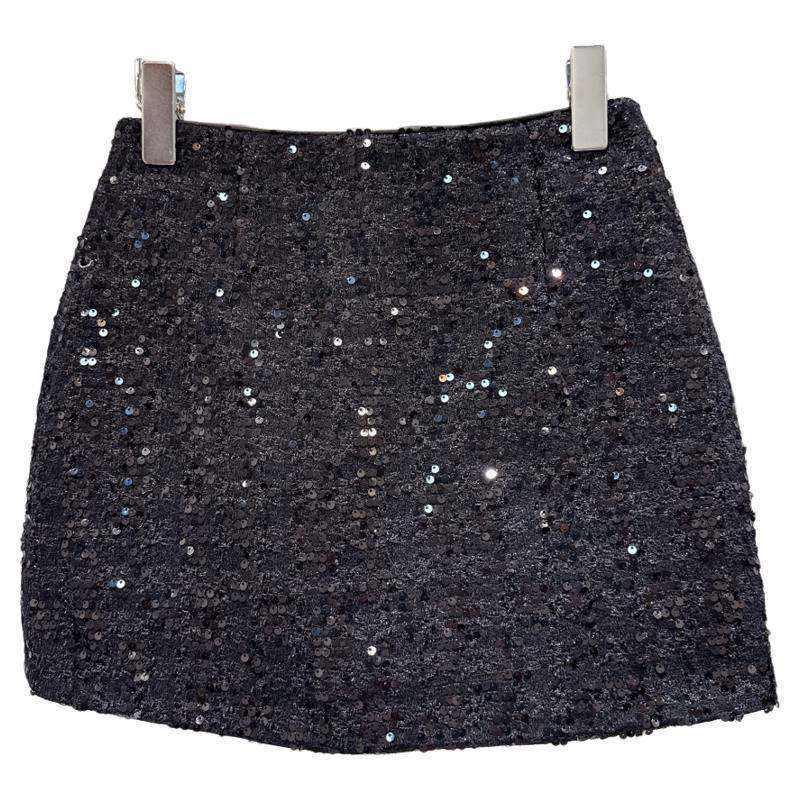 2025 Winter French Chic Sequin Tweed A-line Short Skirt
