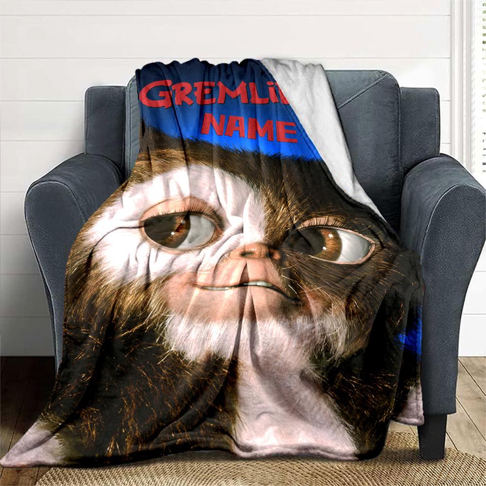 Gremlins Character Close Up Gift Personalized Blanket Personalized Name Comfortable Texture Perfect For Sofa Couch Office Bed Picnics Four Seasons