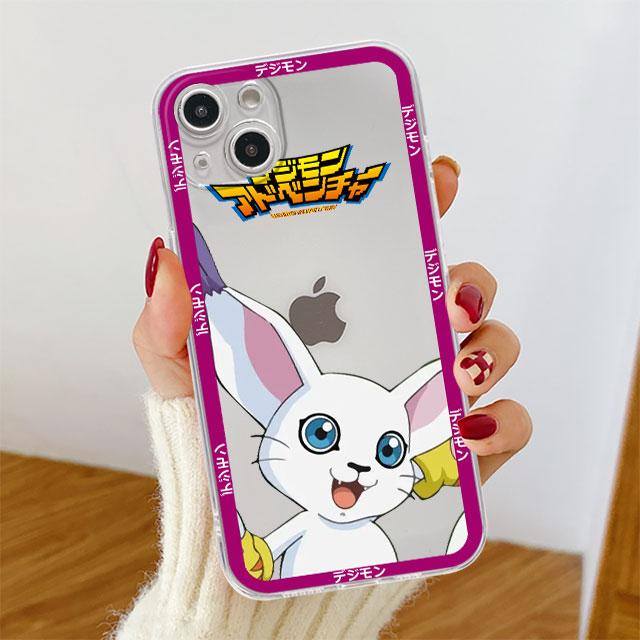 Digimon Cute Clear Case For Apple iPhone 14 11 13 12 Pro 7 8 Plus XR X XS Max 6 6S 13Pro Silicone Phone Cover Coque Cartoon Cas
