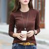 Spring and Autumn Interior Outer Long Sleeved T-shirts Solid Color Soft and Comfortable Women's T-shirts