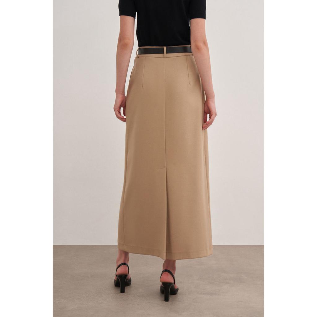 1161111 Belted Flonel Wool Skirt