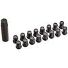 KYO-EI (Kyoei Sangyo) Extreme Through Nut with Aluminum Cap, M12XP1.5, 16P, Black, 16 Pieces, HP16KK