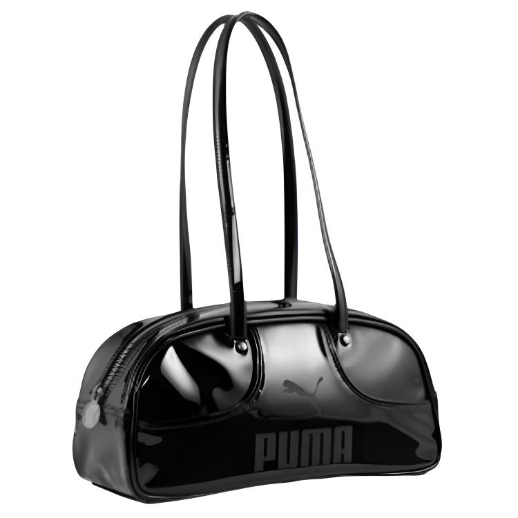Puma Flute Grip Logo Faux Leather Shoulder Bag Women shoulder bag Black 09286401 Black