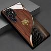 Golden Tiger Brown Wood Grain Pattern Glass Phone Case Suitable for Samsung GalaxyS26 S25 S24 S22 S21 S20FE/Ultra/Plus Anti Fall