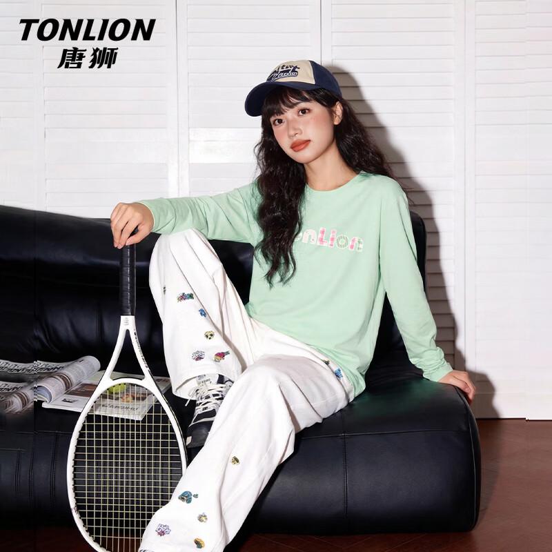 

Женская футболка TonLion с длинным рукавом, из чистого хлопка, с буквой TS M
