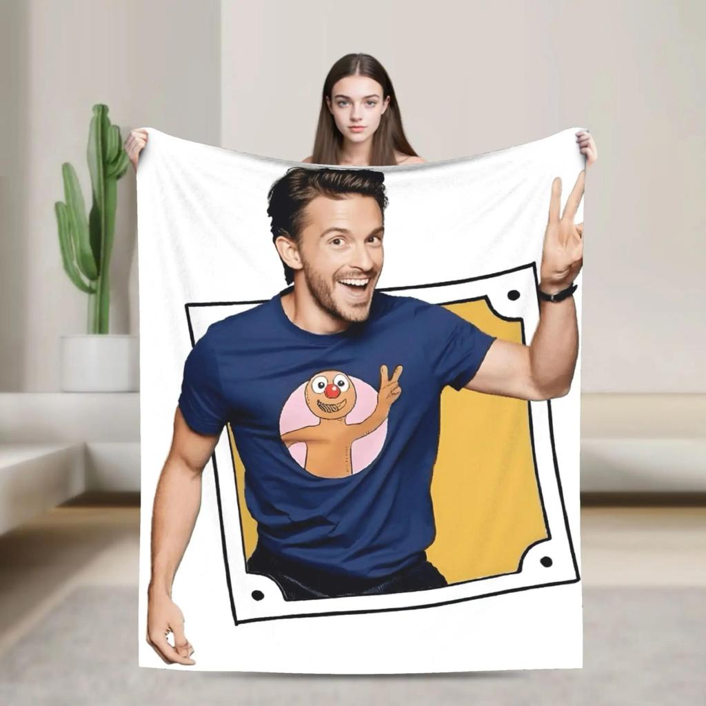 Vintage Jonathan Bailey Soft Warm Plush Throw Blanket for Living Room Sofa Bed Unisex Flannel Bedspread Cover