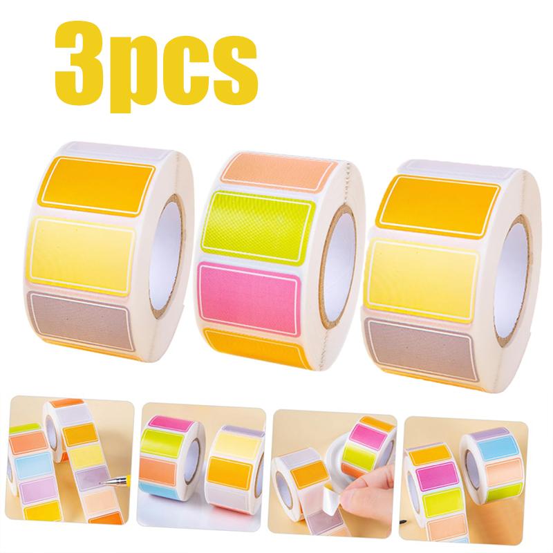 1/2/3 PCS Color Label Stickers Blank Writable Name Sticker Waterproof Index Tabs Durable Self-adhesive Stationery Supplies Tags
