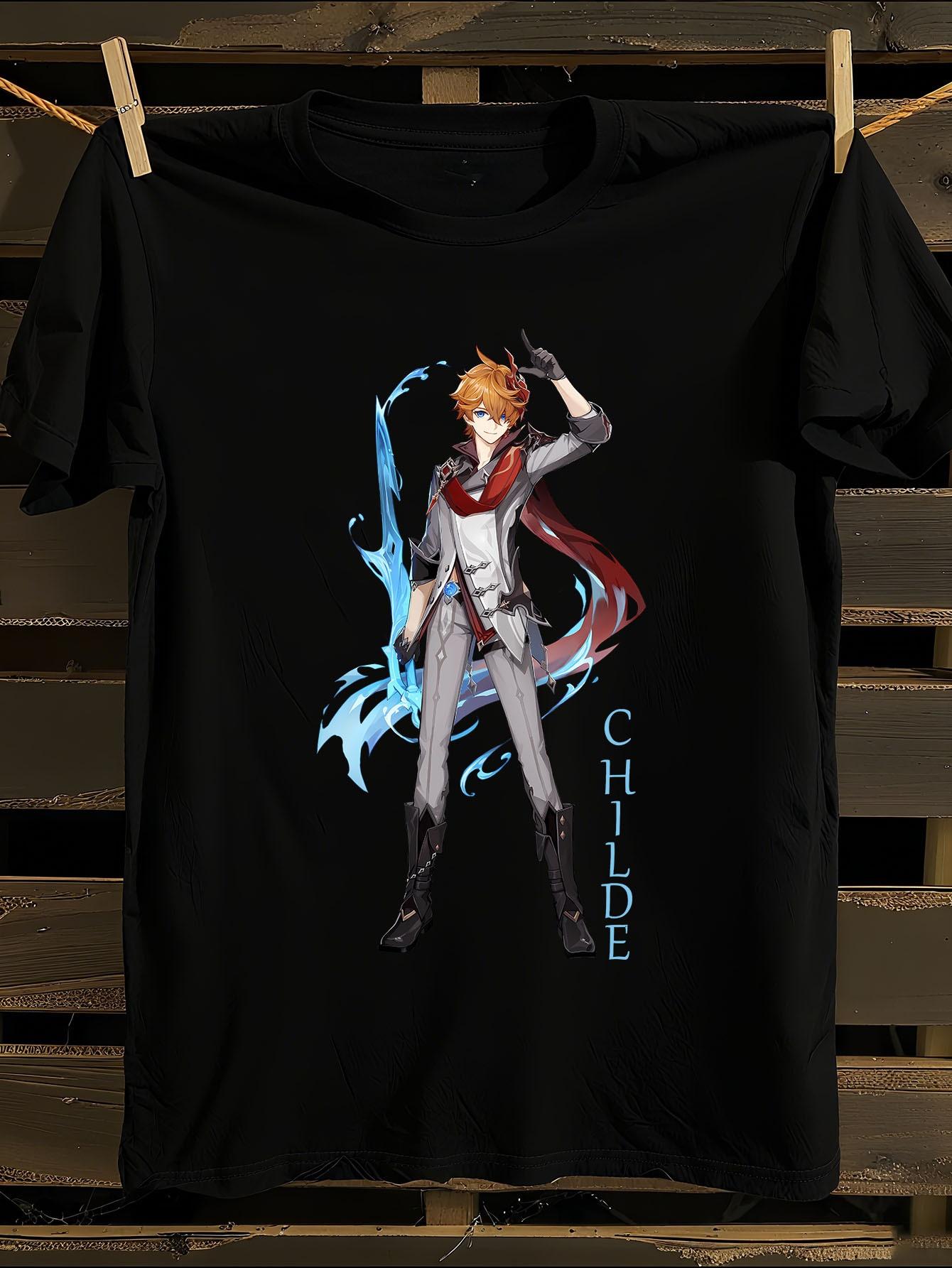 Genshin Impact Tartaglia Graphic Tshirt S