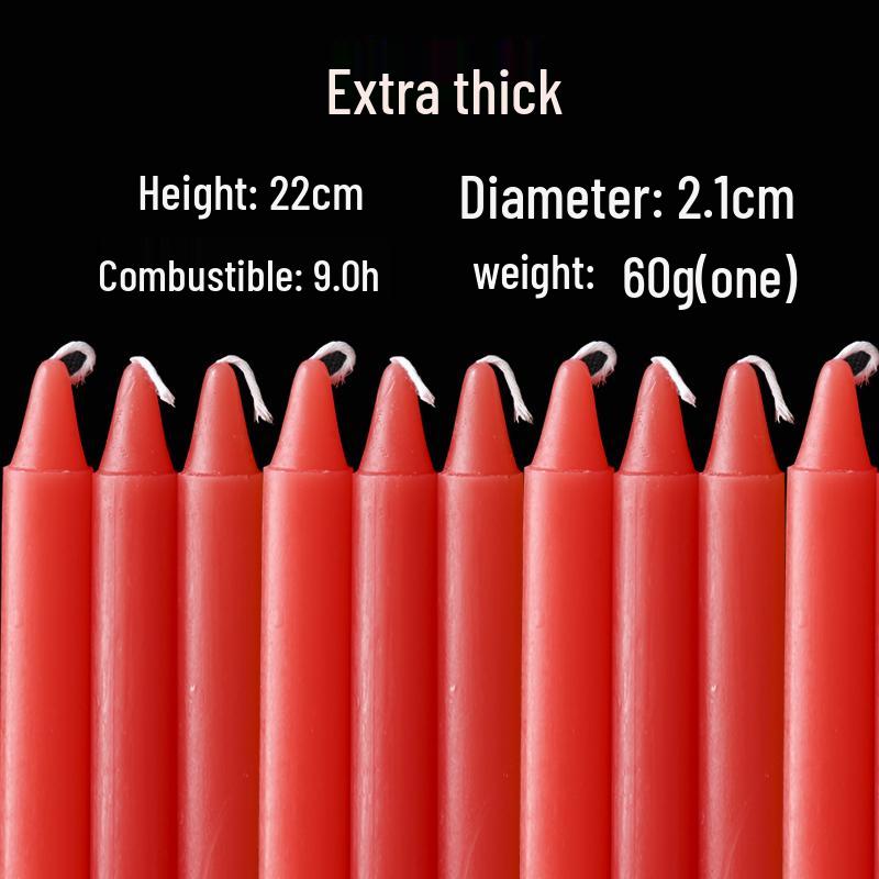 Red and White Long-Burning Smokeless & Odorless Emergency Candles for Power Outages & Disaster Prevention with Silk Flowers